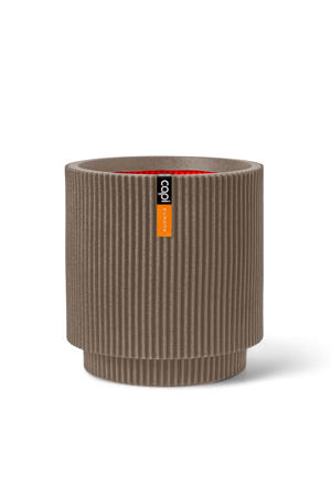vaas Groove cilinder (44x46 cm) warm taupe