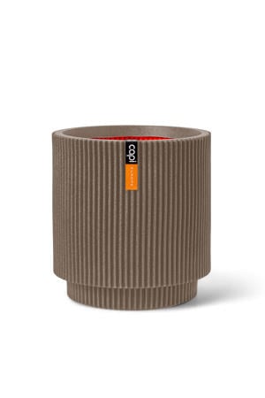 vaas Groove cilinder (44x46 cm) warm taupe