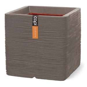 pot Rib vierkant (30x30 cm) warm taupe