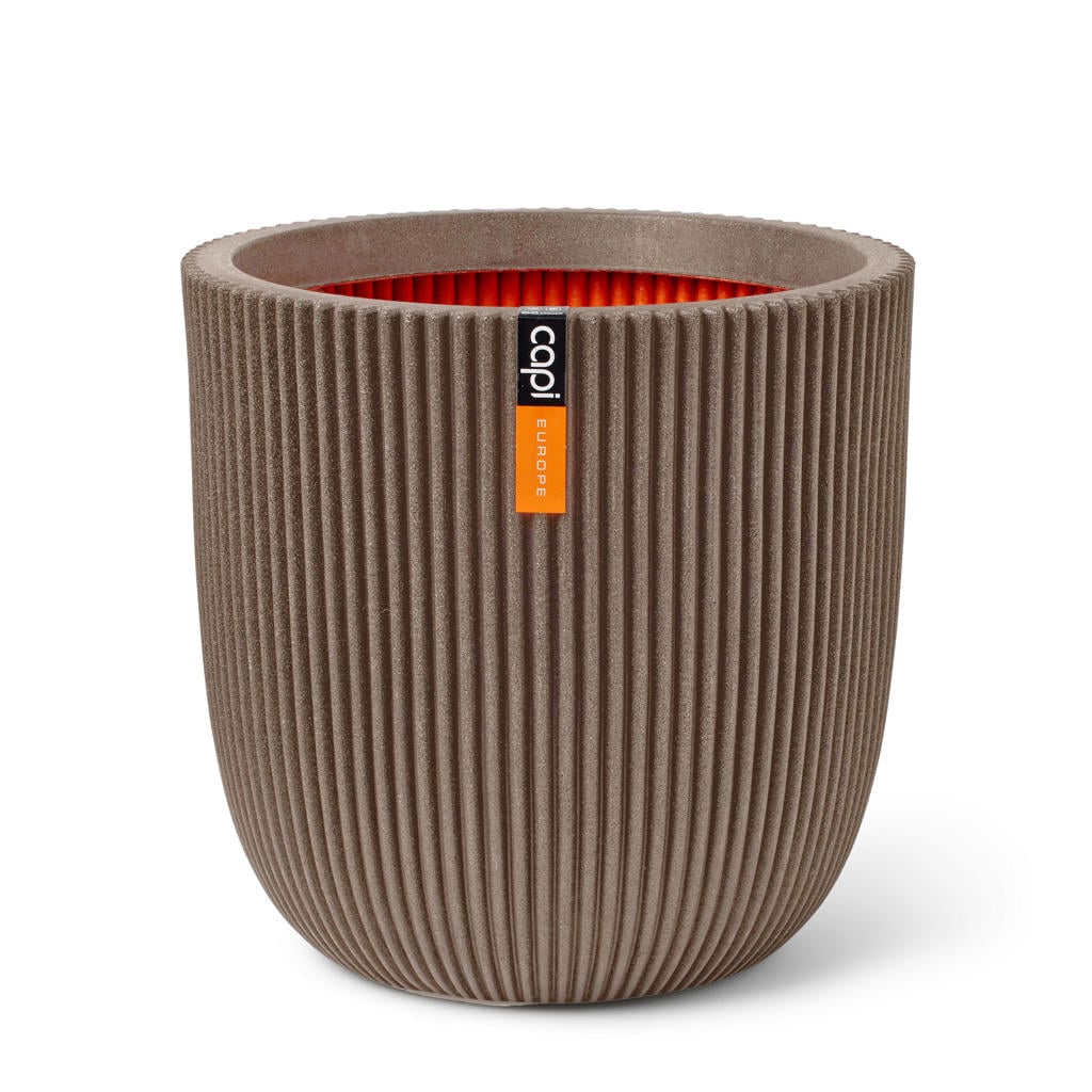 Capi pot Groove bol (35x34 cm) warm taupe