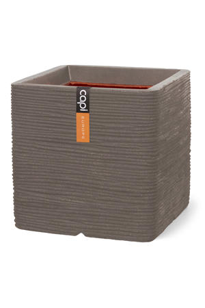 pot Rib vierkant (40x40 cm) warm taupe