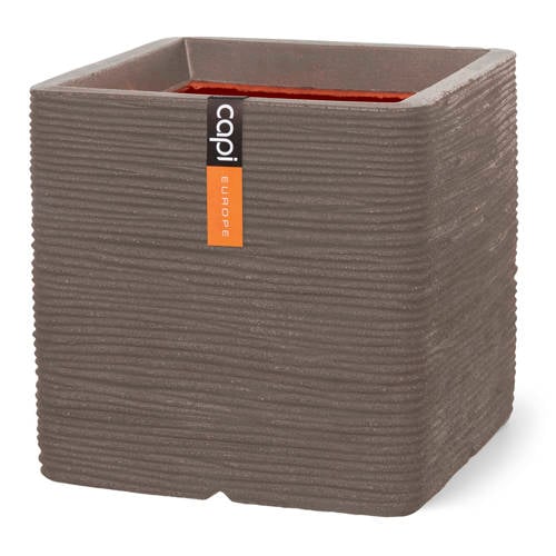 Capi pot Rib vierkant (40x40 cm) warm taupe afbeelding