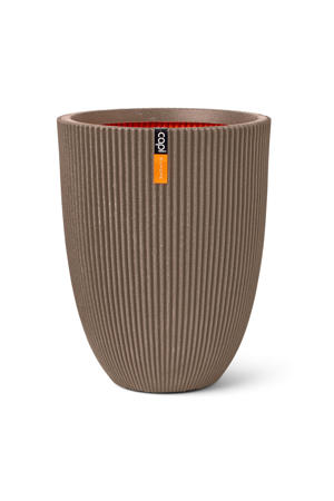 vaas Groove elegant laag (34x46 cm) warm taupe