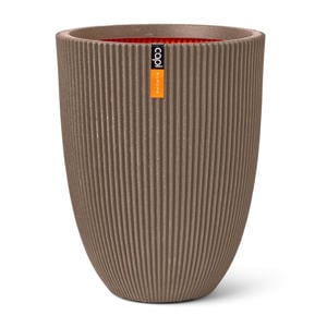 vaas Groove elegant laag (34x46 cm) warm taupe