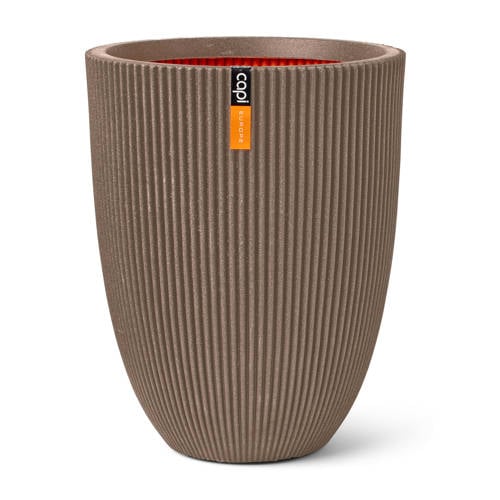 Capi vaas Groove elegant laag (34×46 cm) warm taupe