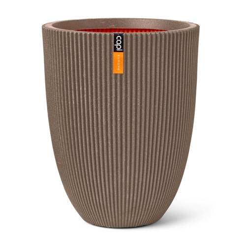 Capi vaas Groove elegant laag (46x58 cm) warm taupe afbeelding