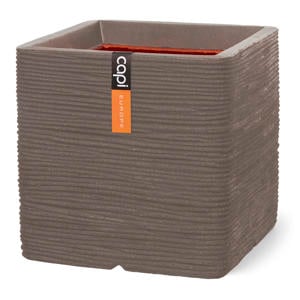 pot Rib vierkant (50x50 cm) warm taupe
