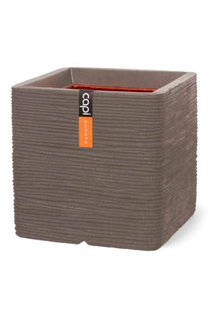 pot Rib vierkant (50x50 cm) warm taupe