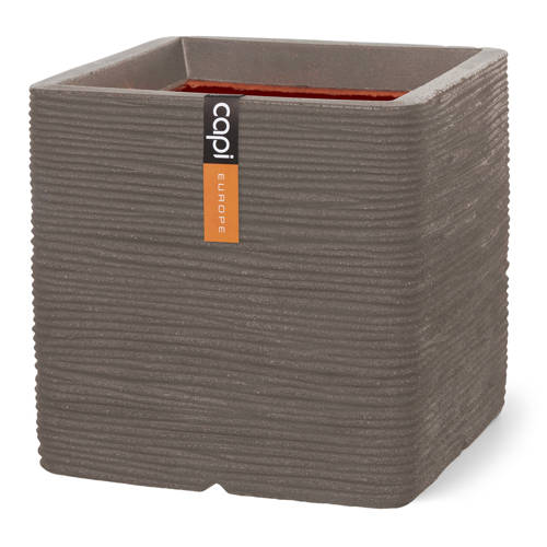 Capi pot Rib vierkant (50x50 cm) warm taupe afbeelding