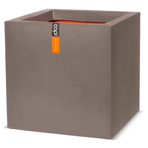 Capi pot Smooth vierkant (30x30 cm) warm taupe afbeelding