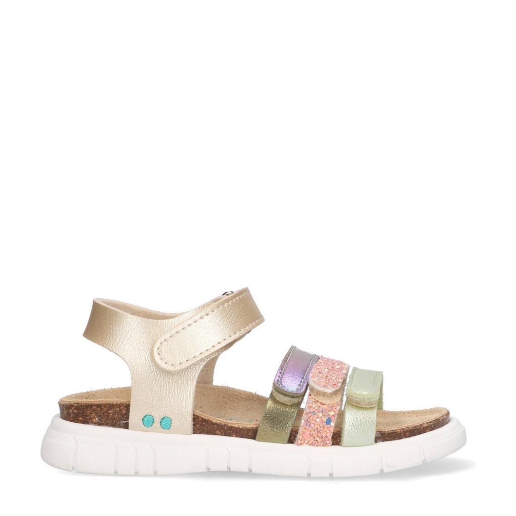 Champagne meisjes BunniesJR Bette Beach sandalen van imitatieleer met klittenband