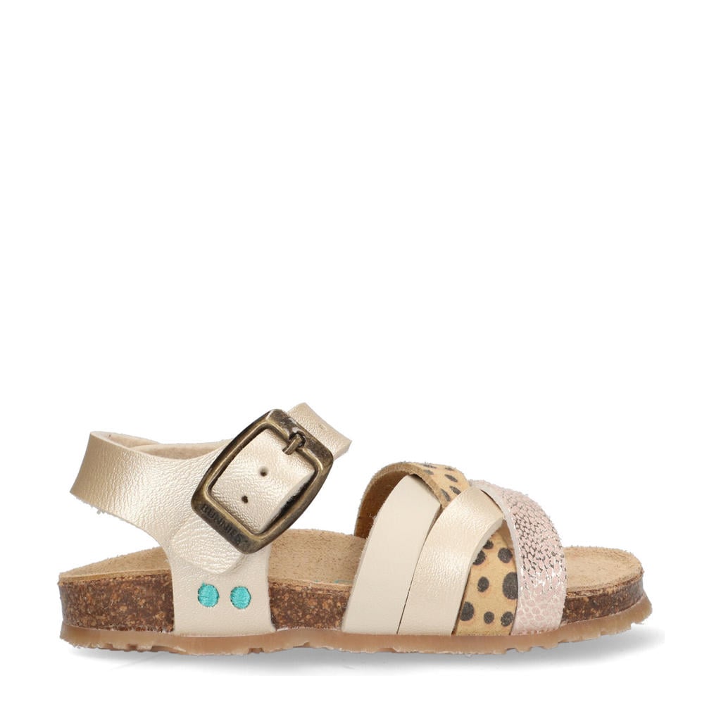 Champagne meisjes BunniesJR Becky Beach sandalen van imitatieleer met gesp