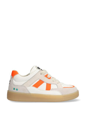 suède sneakers beige/oranje