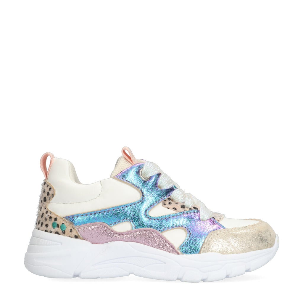 Champagne meisjes BunniesJR Sanne Spring leren sneakers