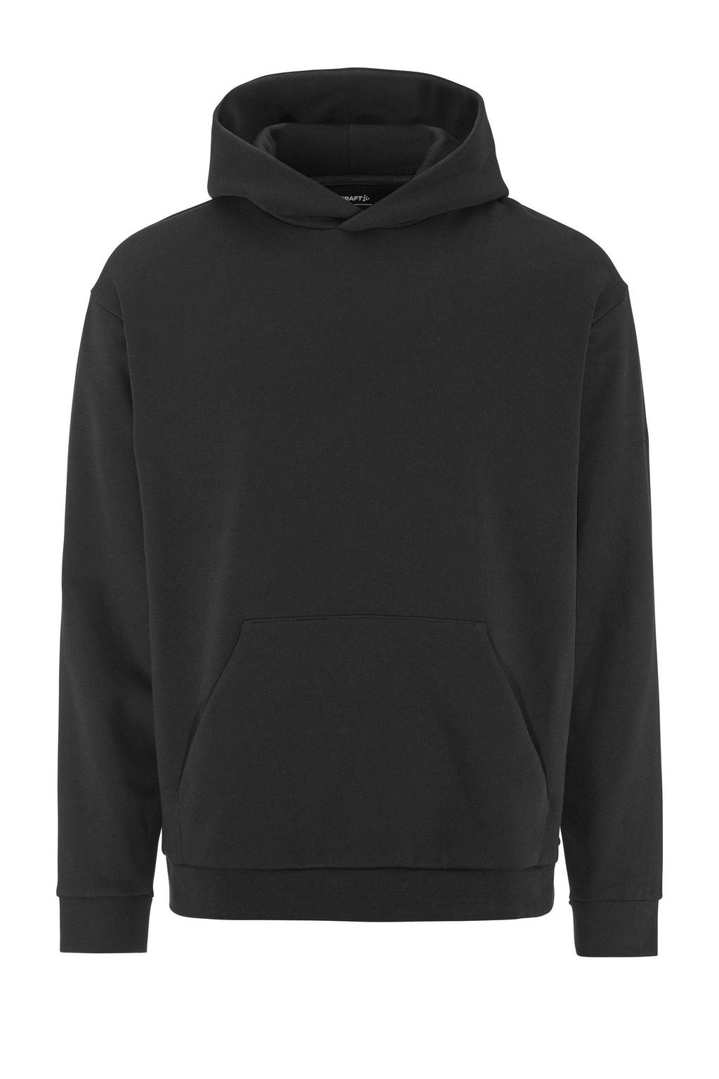 Zwarte heren Craft hoodie Community van sweat materiaal met effen, lange mouwen en capuchon