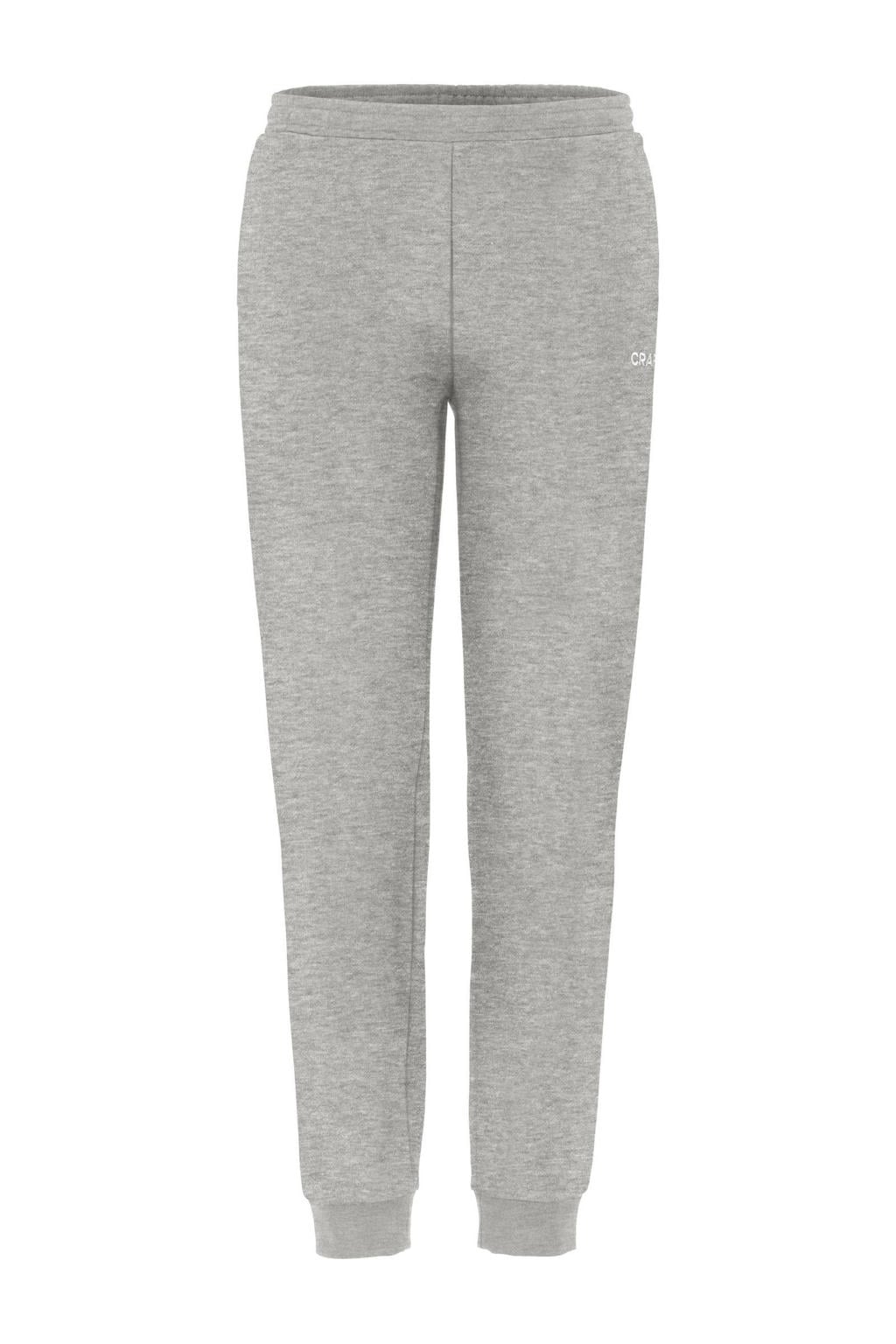 Grijs melange heren Craft joggingbroek Community melange van sweat materiaal met regular fit, elastische tailleband met koord en effen