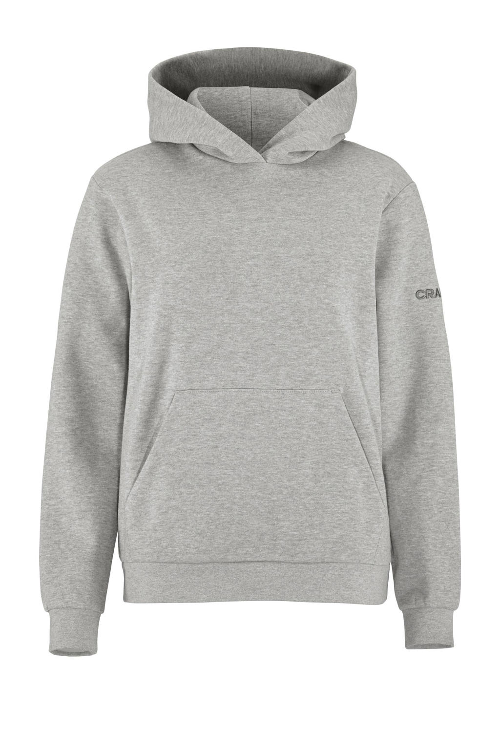 Grijs melange dames Craft hoodie Community melange van sweat materiaal met effen, lange mouwen en capuchon