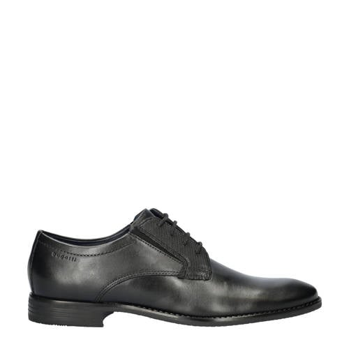 Bugatti leren veterschoenen zwart afbeelding
