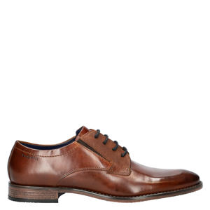   leren veterschoenen cognac