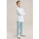 WE Fashion overhemd met vlinderstrik wit/mintgroen