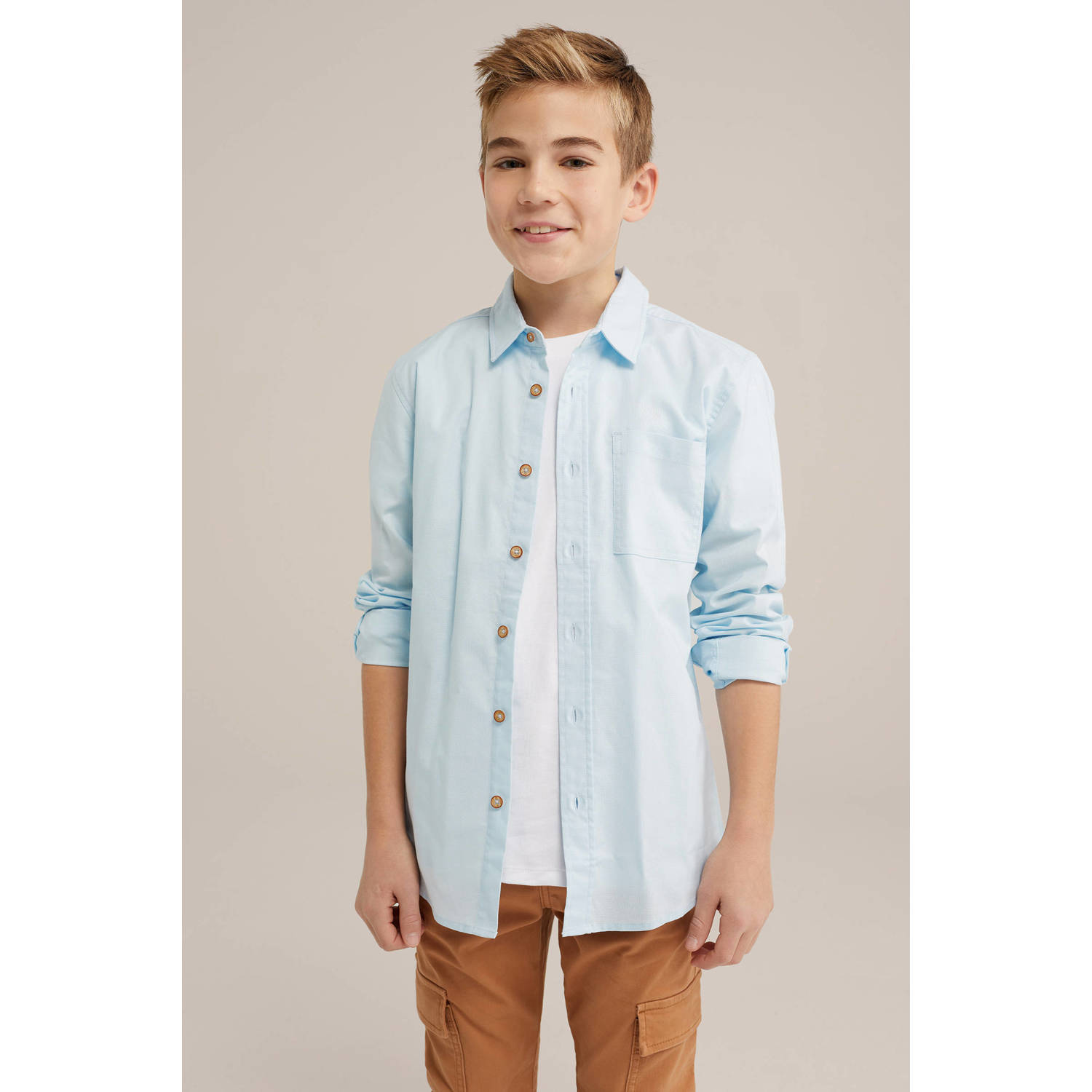 WE Fashion overhemd lichtblauw