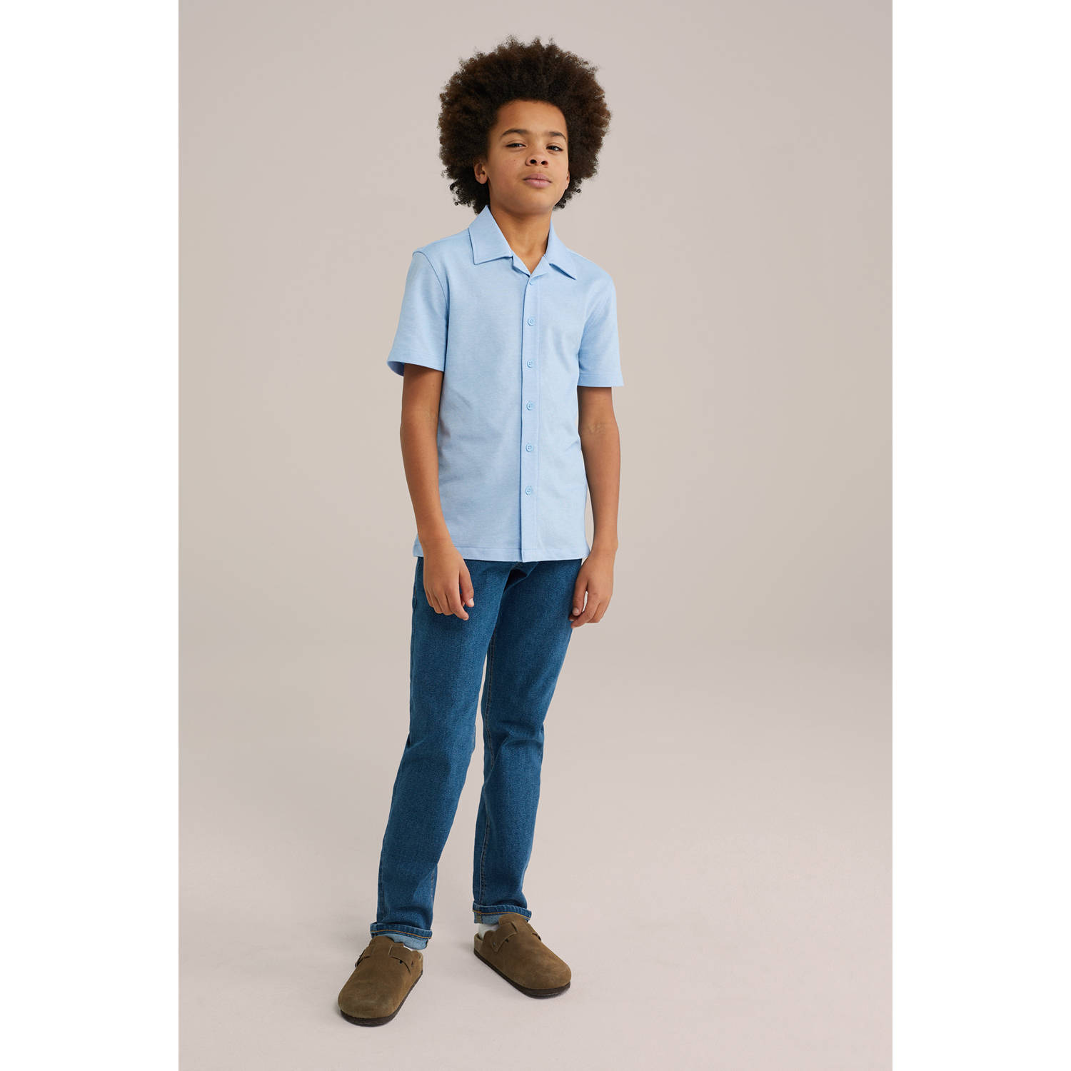 WE Fashion Blue Ridge overhemd blauw
