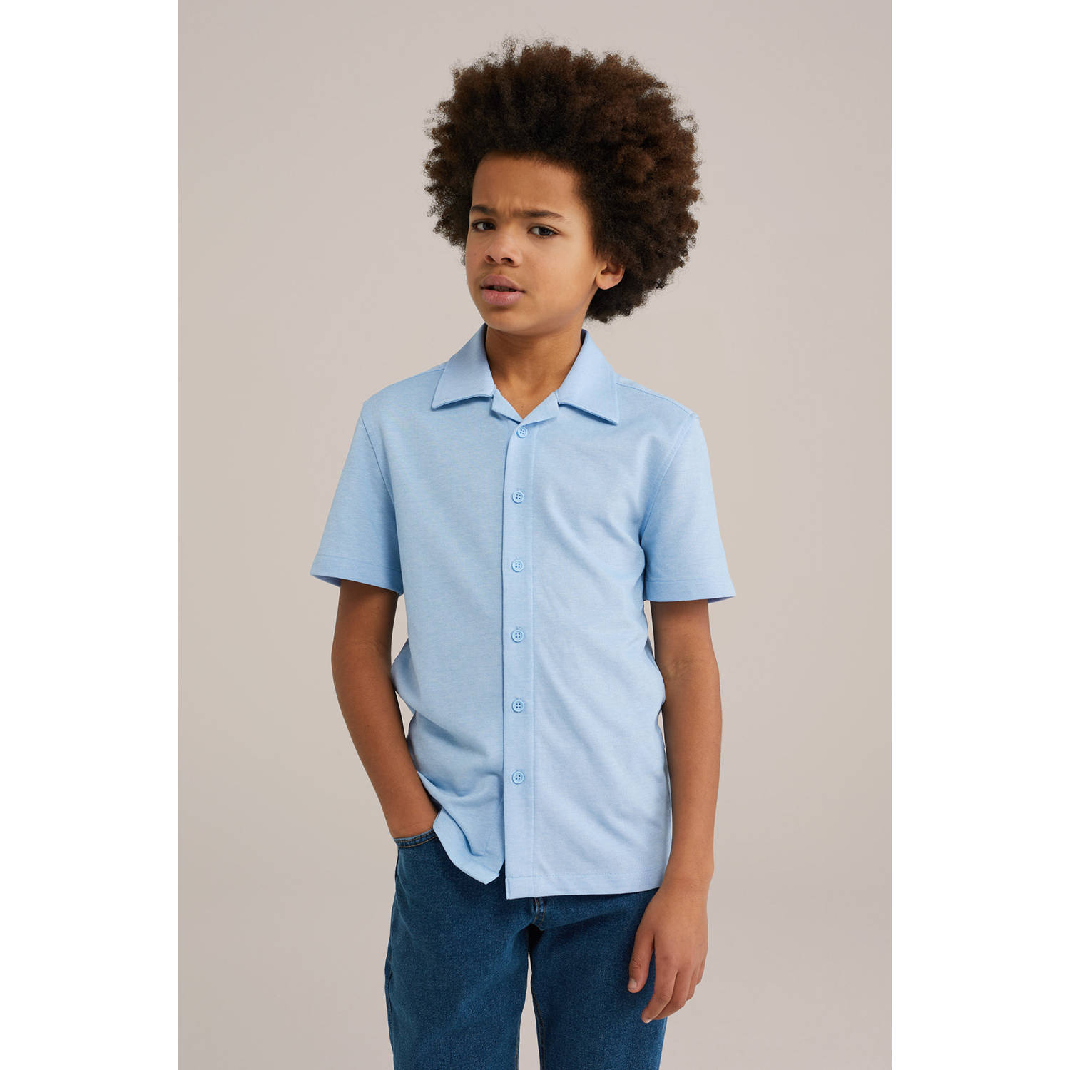 WE Fashion Blue Ridge overhemd blauw