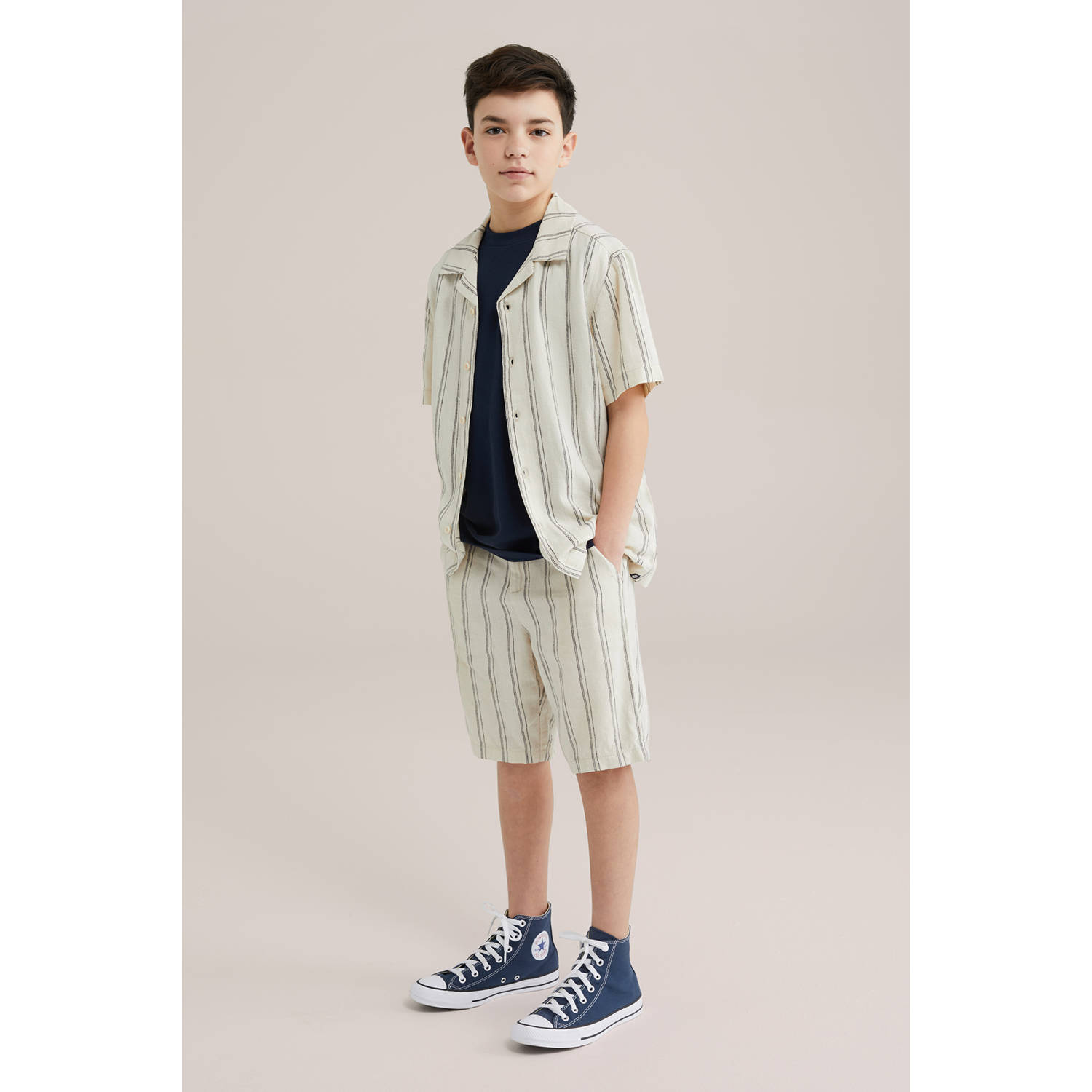WE Fashion Blue Ridge overhemd beige