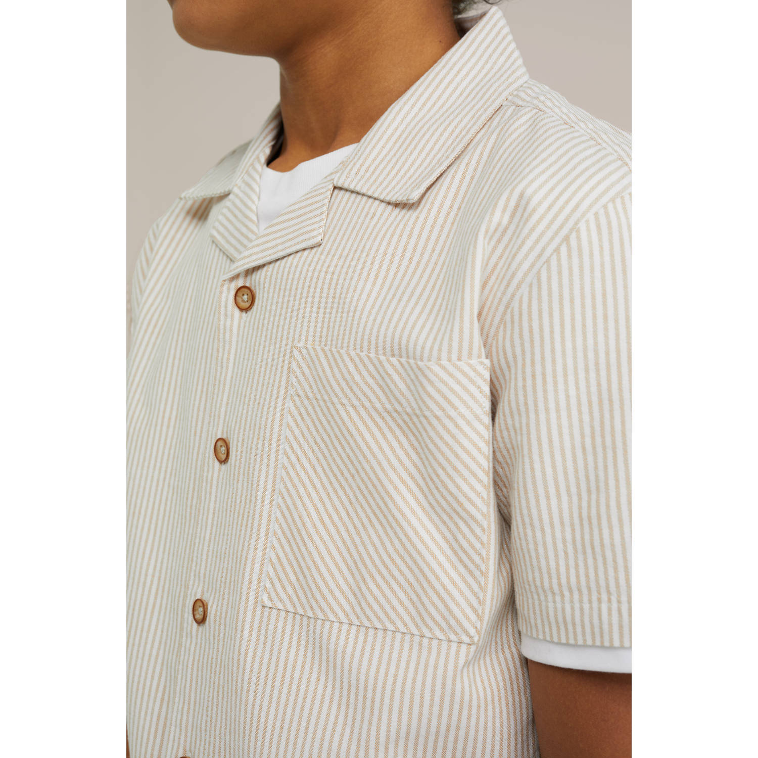 WE Fashion Blue Ridge overhemd beige