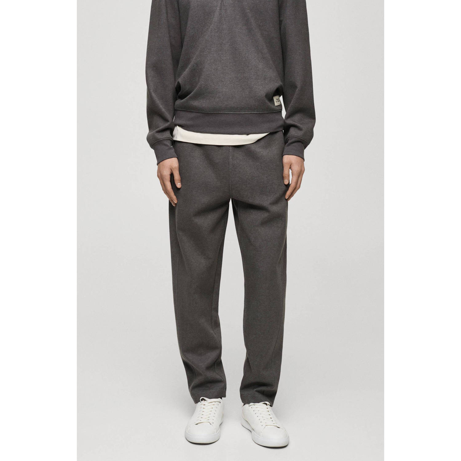 Mango Man regular joggingbroek grijs