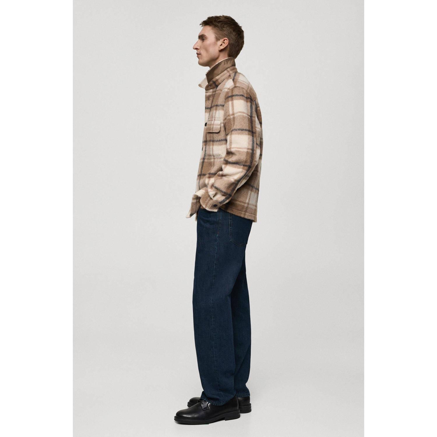 Mango Man overshirt bruin