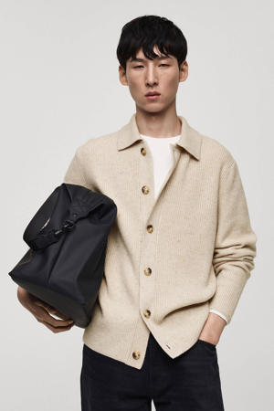 vest grof gebreid beige