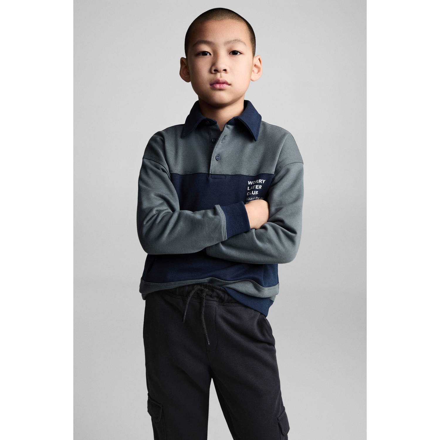 Mango Kids cargo broek antraciet