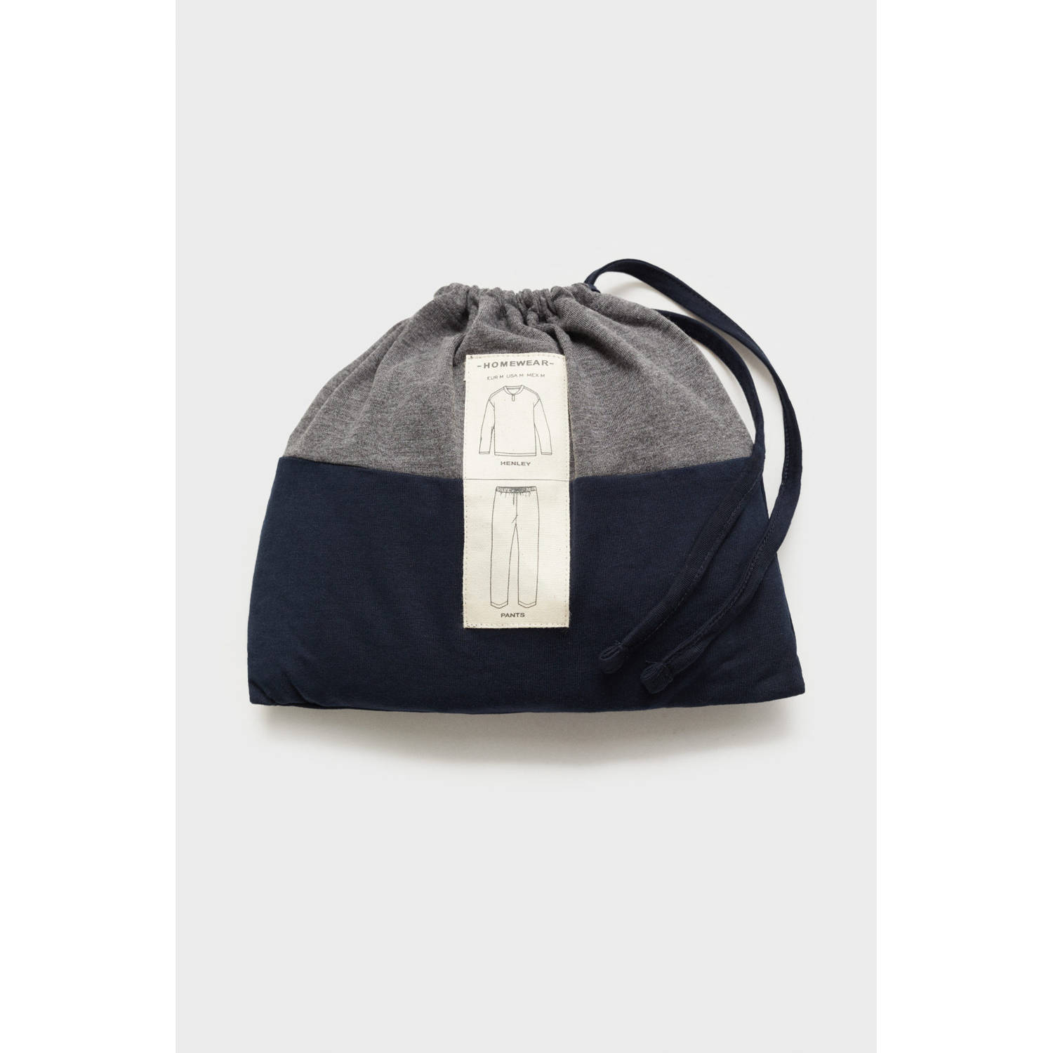 Mango Man pyjama donkerblauw grijs