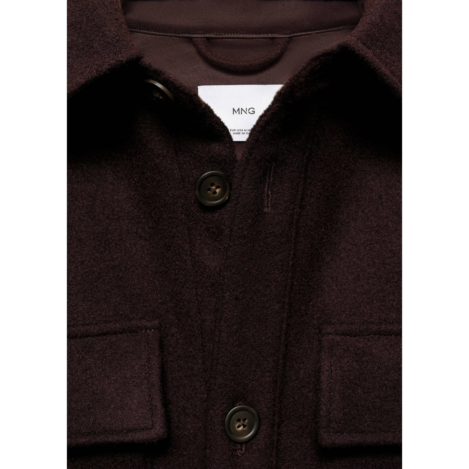 Mango Man overshirt donkerrood
