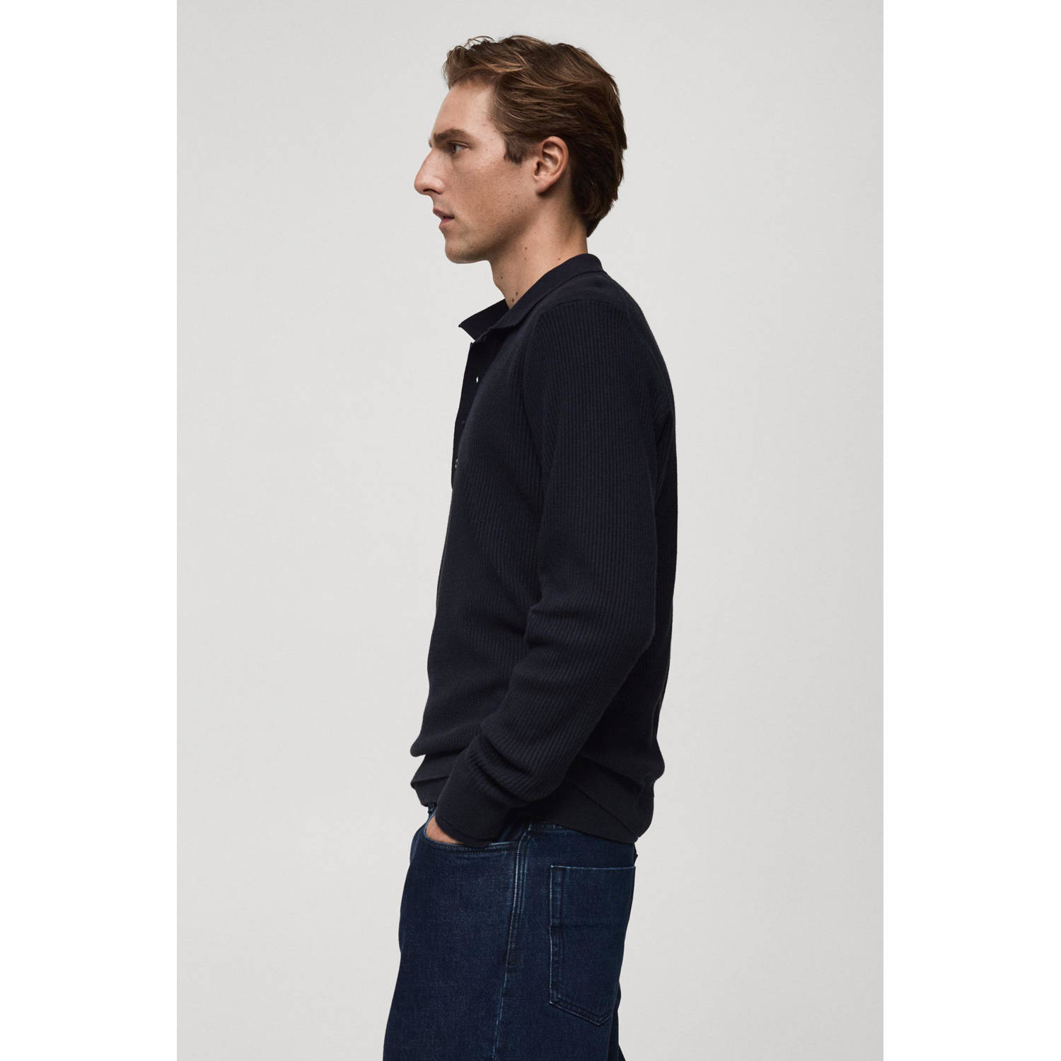 Mango Man trui rib gebreid
