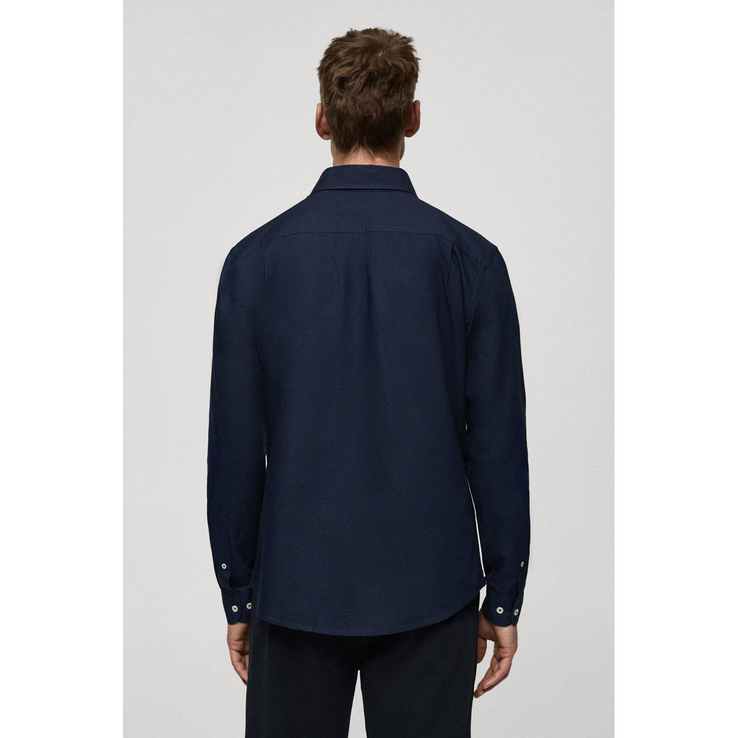 Mango Man zakelijk overhemd donkerblauw