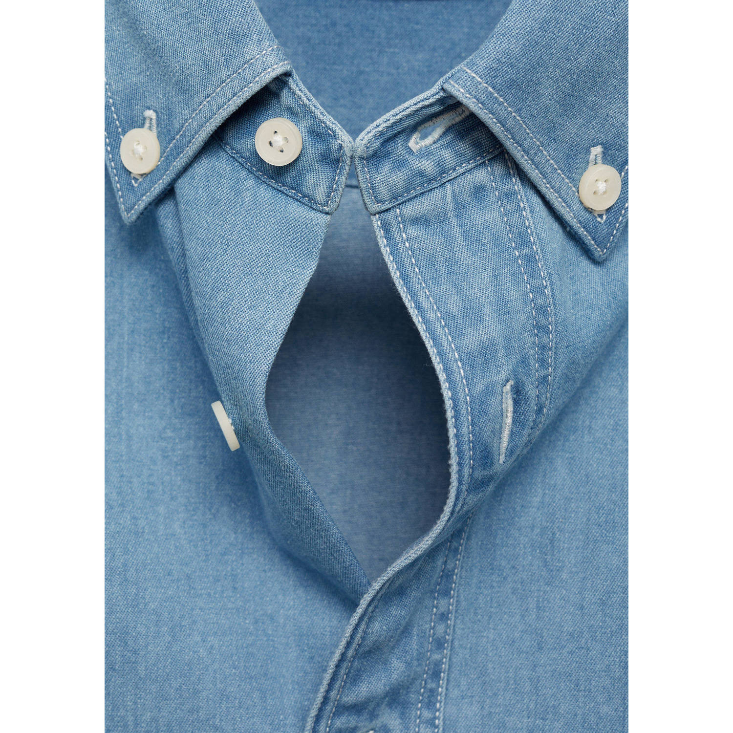 Mango Man casual overhemd blauw