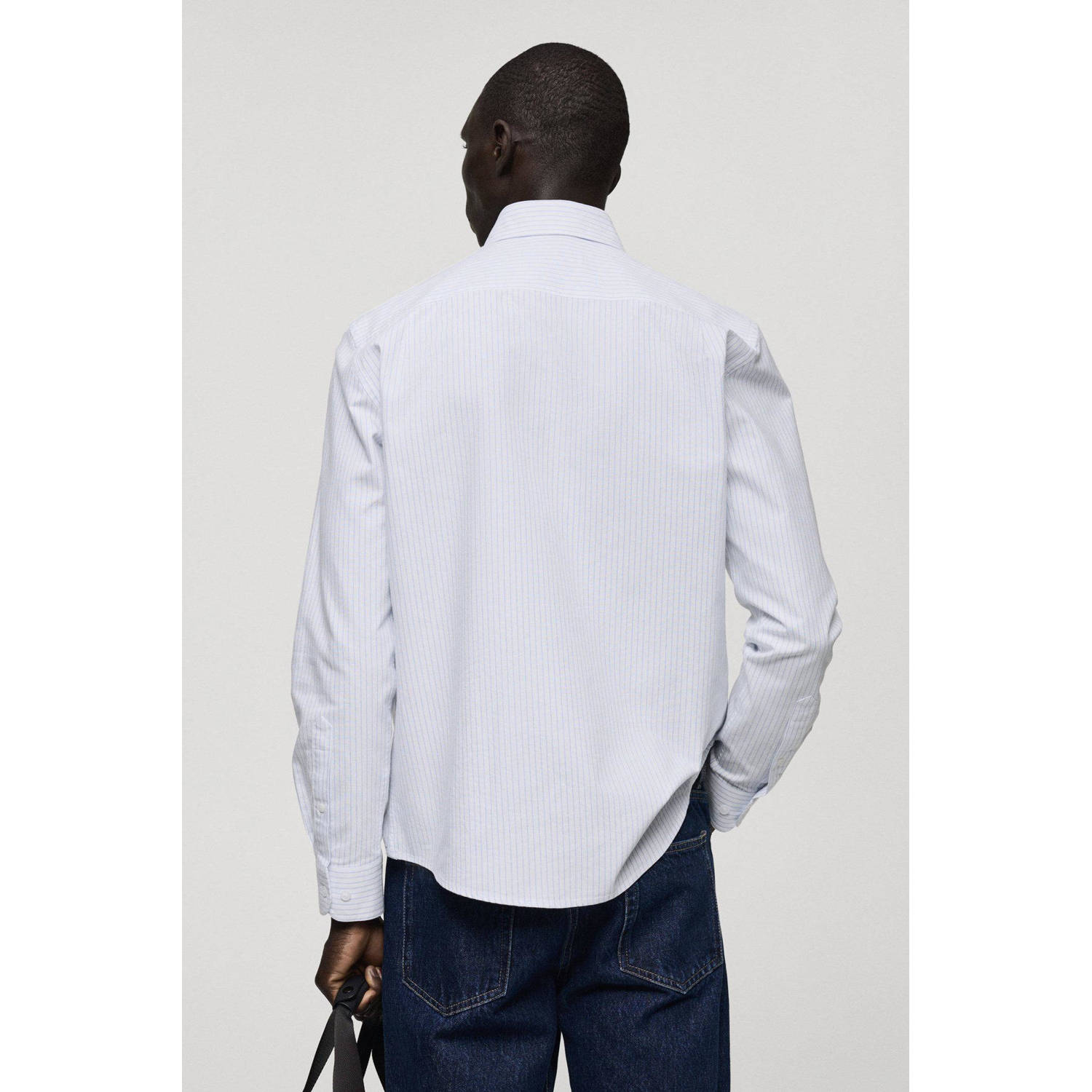 Mango Man casual overhemd lichtblauw