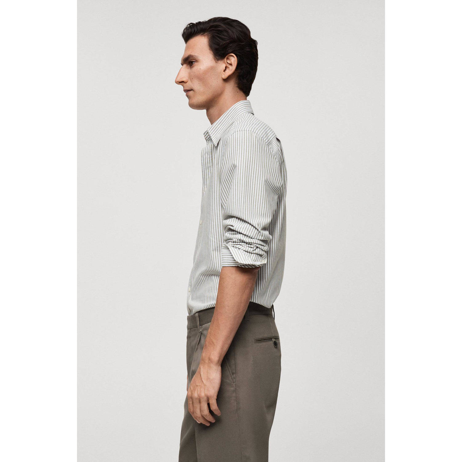 Mango Man casual overhemd groen