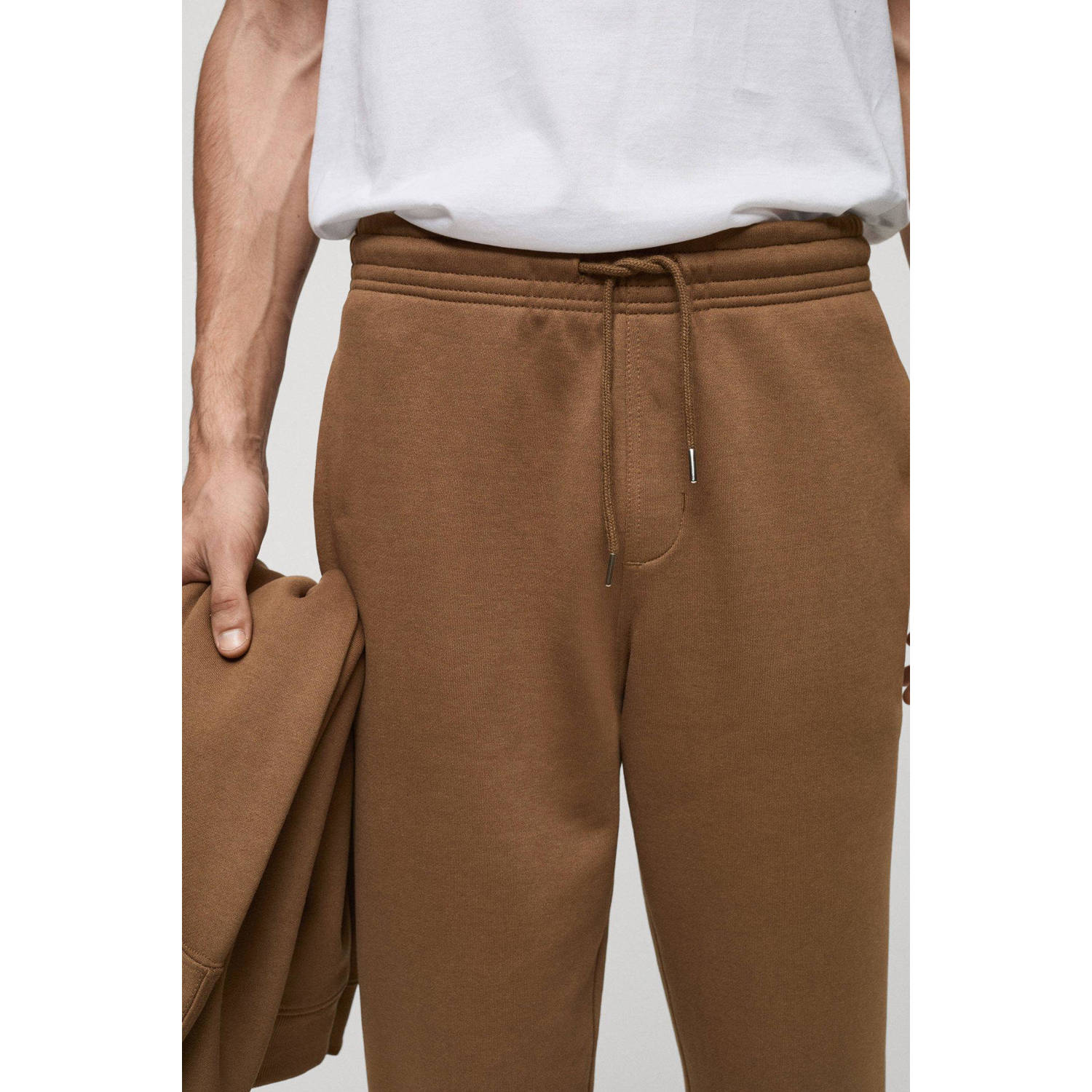 Mango Man regular joggingbroek bruin