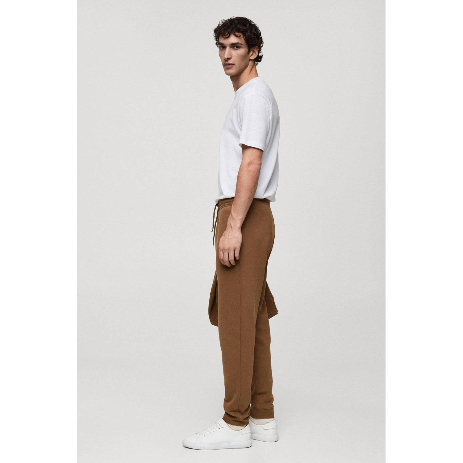 Mango Man regular joggingbroek bruin