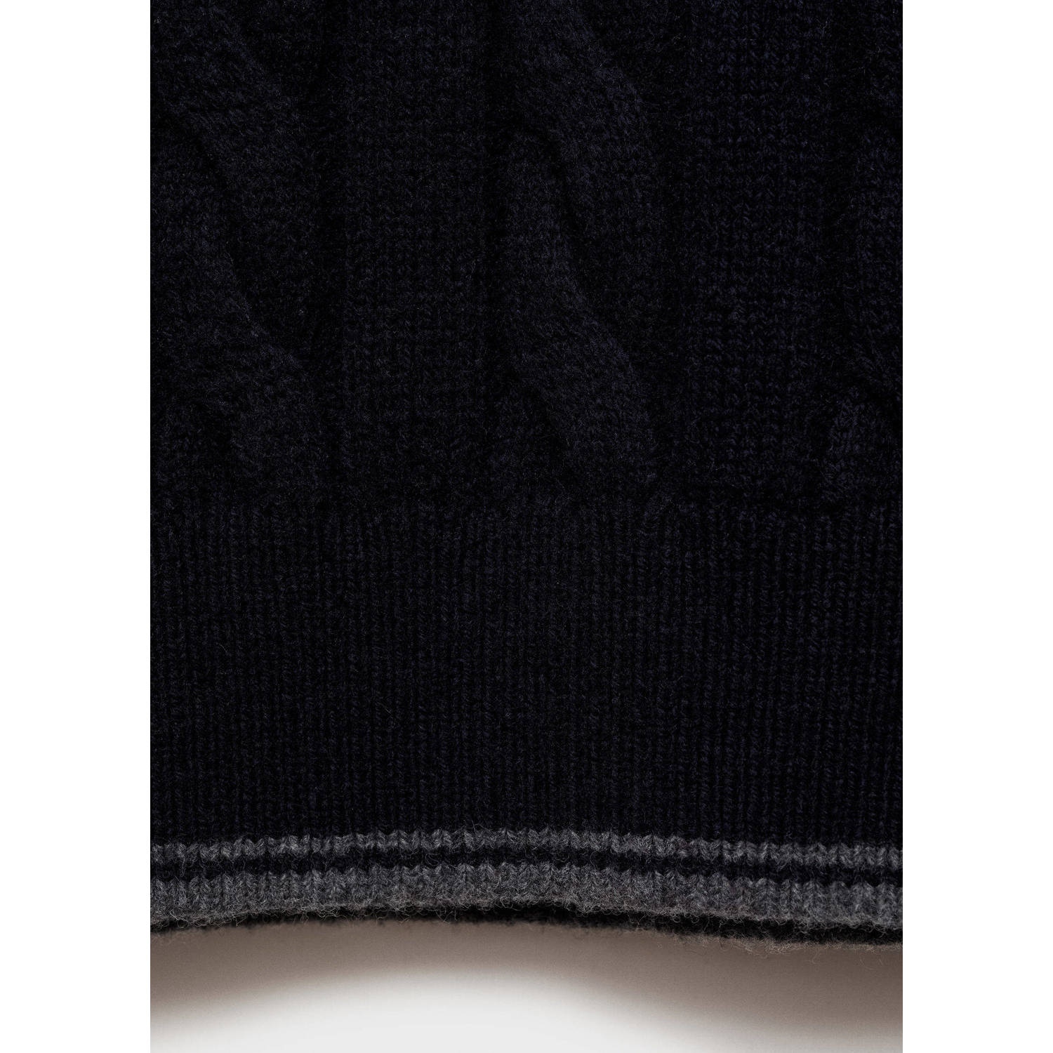 Mango Man spencer met kabels donkerblauw