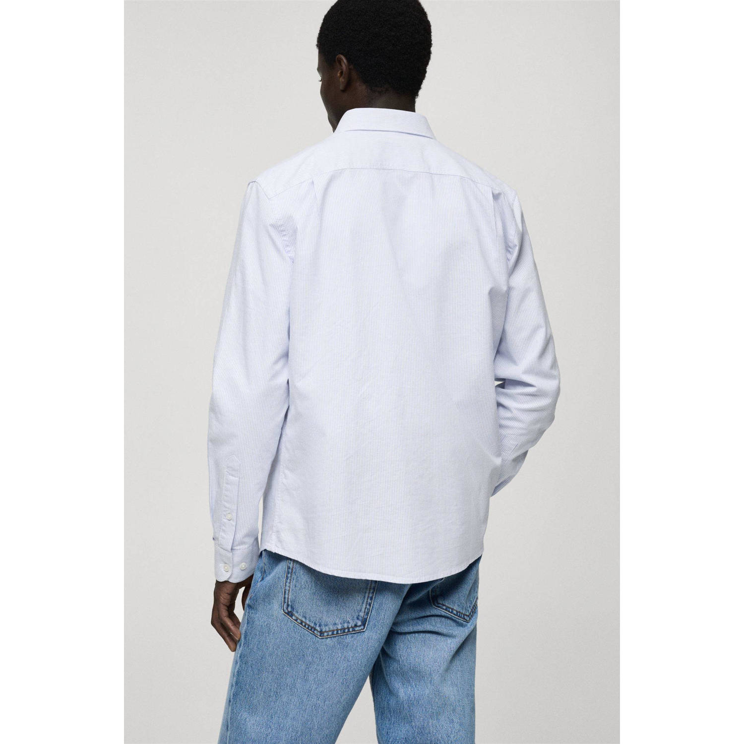 Mango Man casual overhemd lichtblauw
