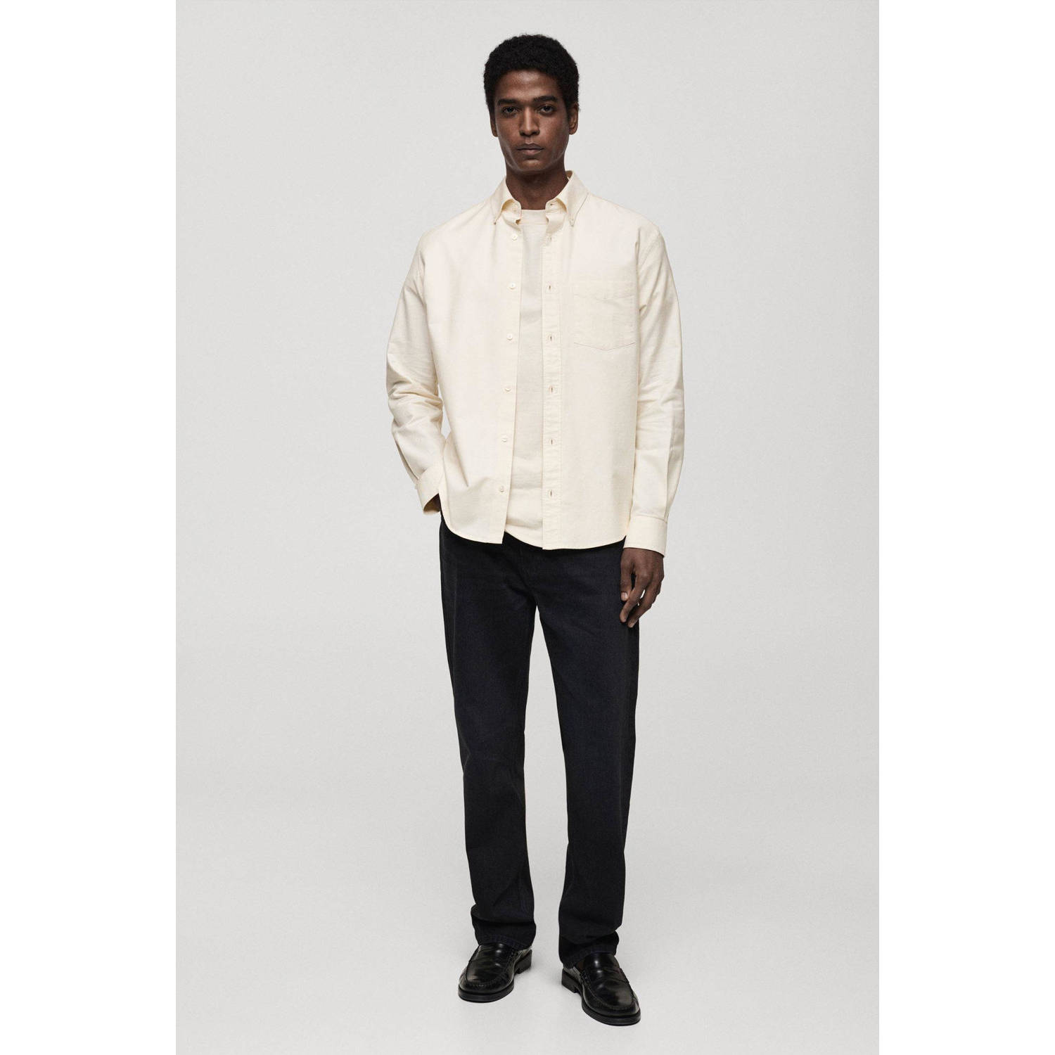 Mango Man zakelijk overhemd beige