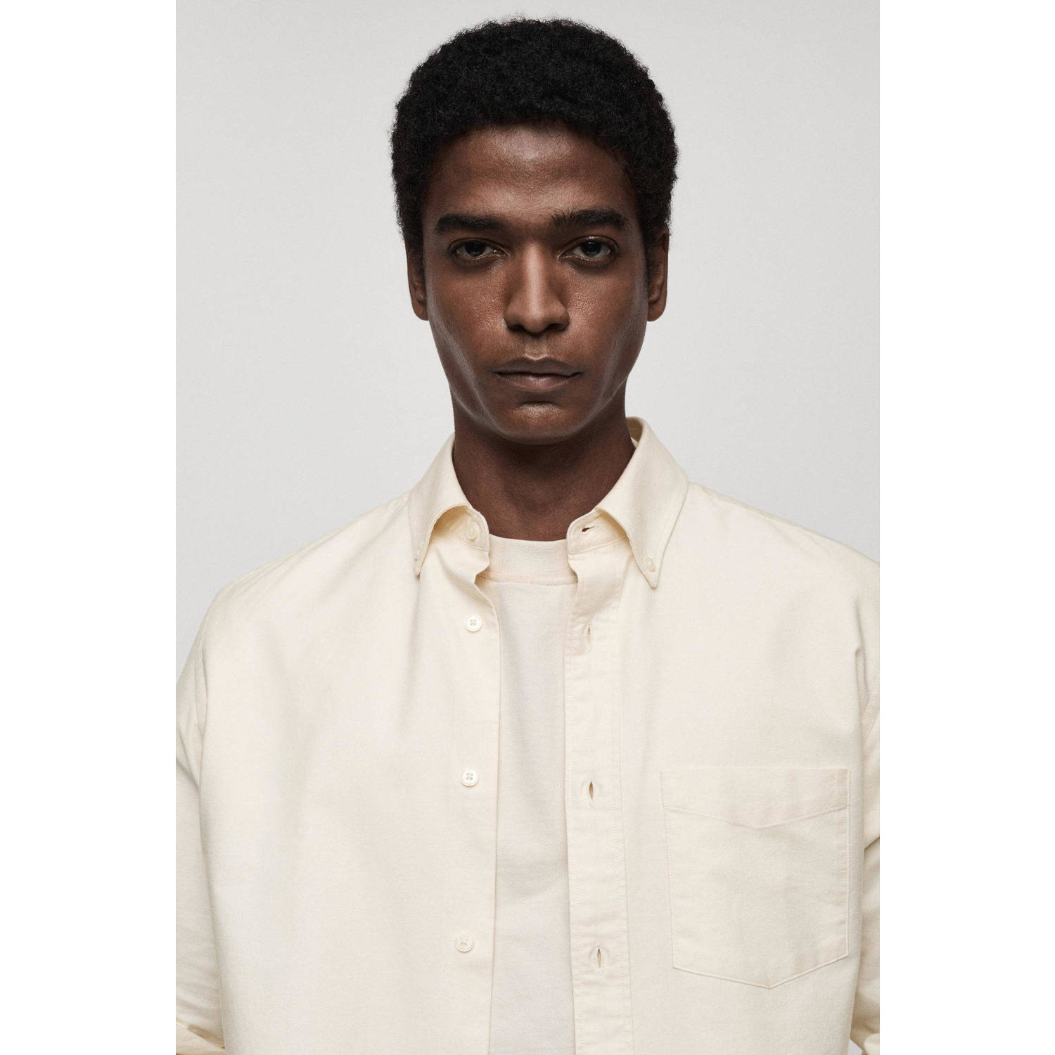 Mango Man zakelijk overhemd beige