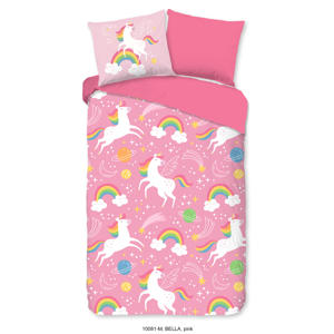 kinderdekbed zonder overtrek unicorn roze (140x200)
