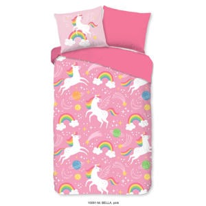 kinderdekbed zonder overtrek unicorn roze (140x200)