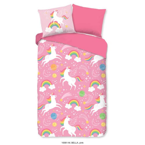 Good Morning kinderdekbed zonder overtrek unicorn roze (140x200) afbeelding