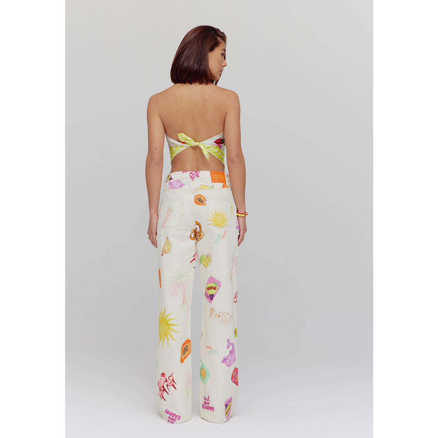 HARPER & YVE X Tessa sjaal Tropicana met all-over print multi